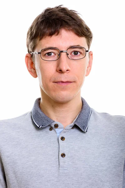 Studio shot of man wearing eyeglasses — Stock Photo, Image