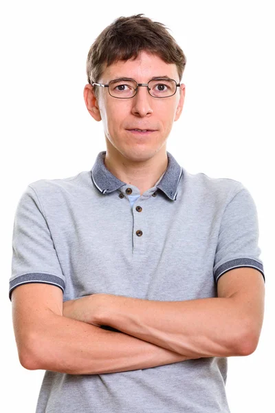 Estudio de hombre con los brazos cruzados — Foto de Stock