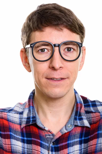 Twarz człowieka noszącego okulary — Zdjęcie stockowe