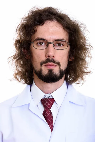 Cara de hombre guapo doctor usando anteojos — Foto de Stock