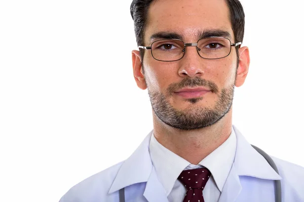 Primer plano del joven guapo doctor con anteojos —  Fotos de Stock