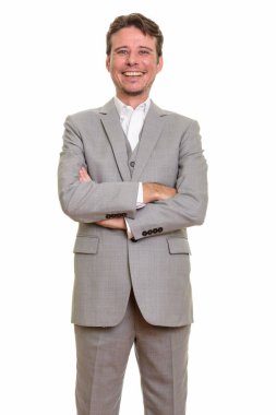 mutlu beyaz işadamı