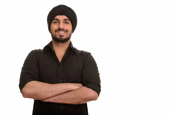 Jovem feliz indiana Sikh sorrindo — Fotografia de Stock