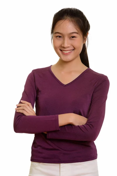 Jovem feliz Asiático adolescente menina sorrindo — Fotografia de Stock