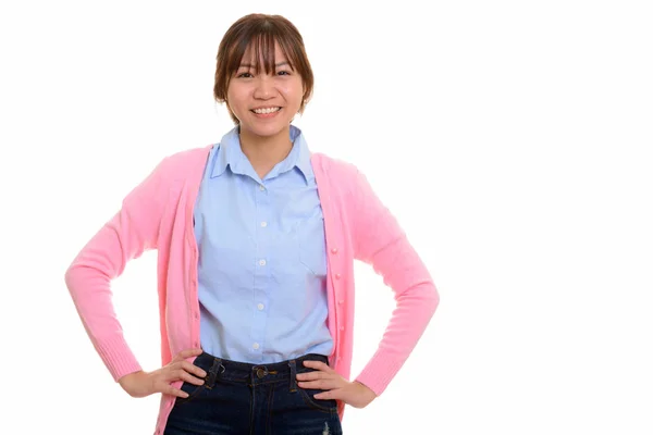 Giovane felice asiatico adolescente ragazza sorridente — Foto Stock