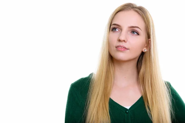 Studio shot van jong mooi tiener meisje denken — Stockfoto