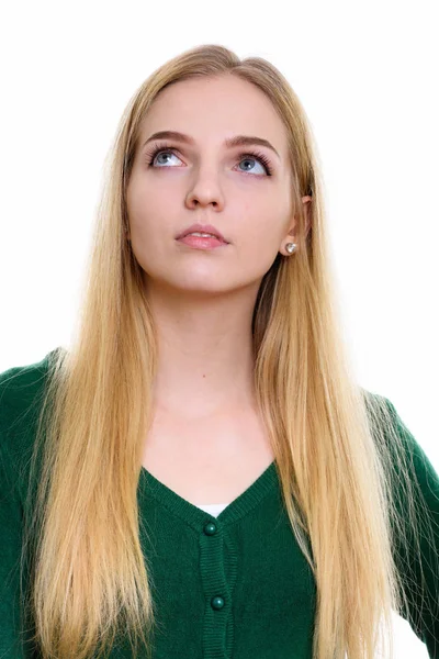 Studio shot de jeune belle adolescente pensée tandis que looki — Photo