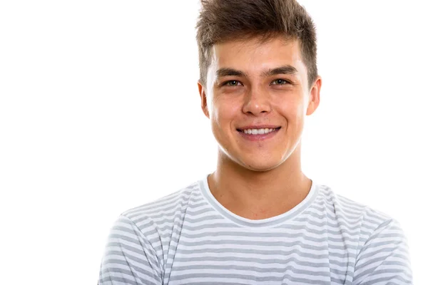 Close up de jovem feliz homem sorrindo — Fotografia de Stock