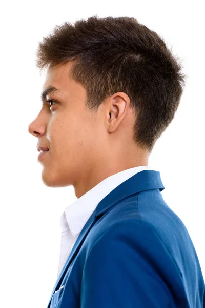 Profil-Ansicht des Gesichts eines jungen gutaussehenden Mannes im Smoking — Stockfoto