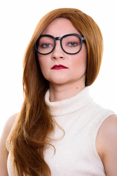 Gezicht van zakenvrouw dragen brillen — Stockfoto