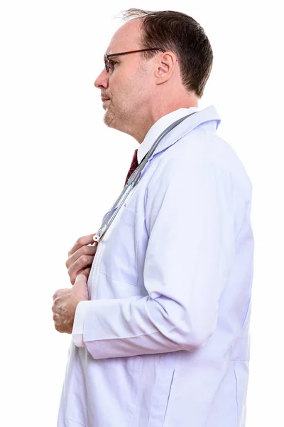 Profil Ansicht des reifen Mannes Arzt — Stockfoto