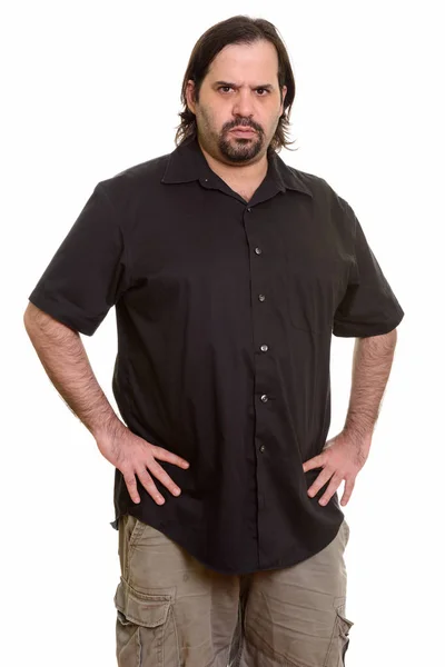 Angry fat Caucasian man — Stock Photo, Image