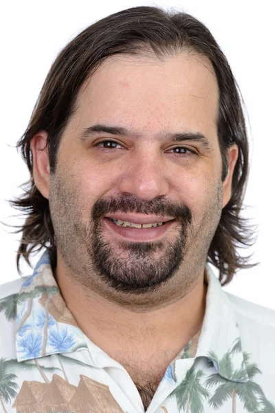 Cara de grasa feliz hombre caucásico sonriendo — Foto de Stock