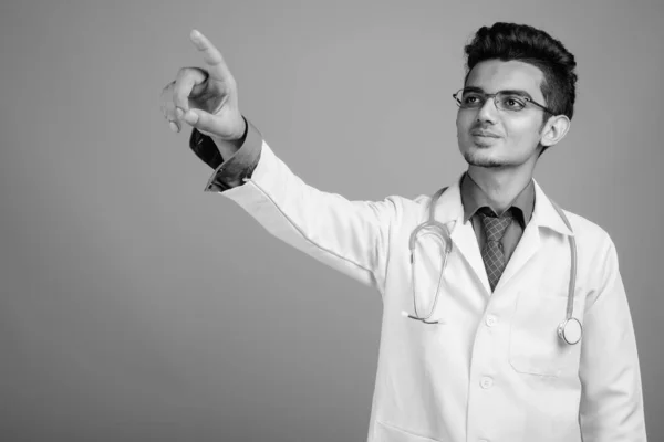 Portrait of young Indian man doctor with eyeglasses — Stock Photo, Image