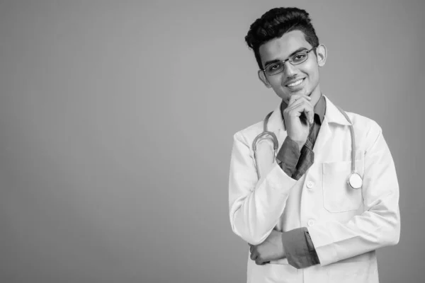 Portrait of young Indian man doctor with eyeglasses — Stock Photo, Image