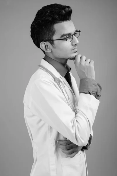 Portrait of young Indian man doctor with eyeglasses — Stock Photo, Image