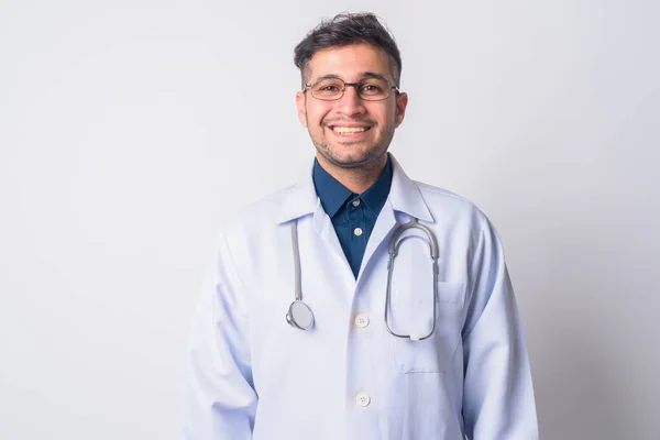 Portré boldog perzsa férfi orvos mosolygós — Stock Fotó