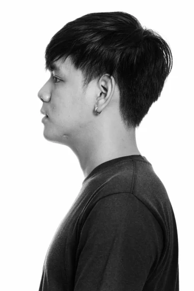Close up perfil vista de jovem bonito asiático homem — Fotografia de Stock
