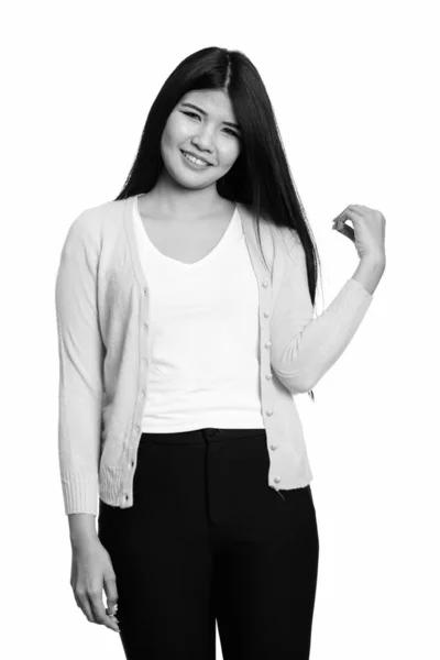 Студія постріл молодий щасливі красиві азіатські жінки посміхається — стокове фото