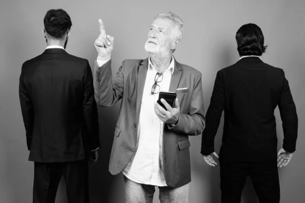 Portrait of multi ethnic bearded businessmen together — Stock Photo, Image