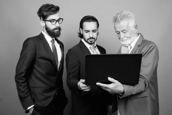 Portrait of multi ethnic bearded businessmen together — Stock Photo, Image