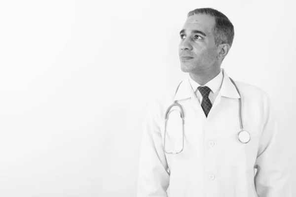 Mature Persian man doctor in black and white — Stock Photo, Image