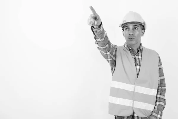 Gammal persisk man byggnadsarbetare i svart och vitt — Stockfoto