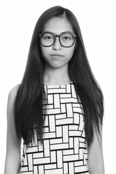 Close up de jovem Asiático adolescente nerd menina — Fotografia de Stock