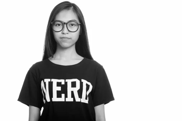 若いアジアの 10 代のオタク少女のスタジオ撮影 — ストック写真