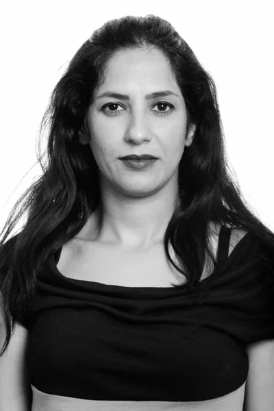 Visage de la belle femme persane en noir et blanc — Photo
