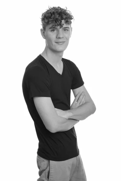 Retrato de un joven guapo con el pelo rizado — Foto de Stock