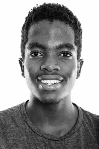 Stúdió Lövés Fiatal Afrikai Tinédzser Fiú Botswana Elszigetelt Fehér Háttér — Stock Fotó