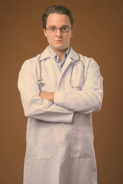 Portrait of Italian man doctor with eyeglass — Stok Foto