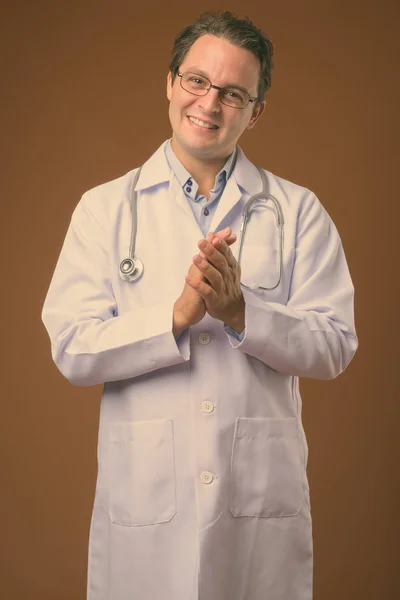 Portrét italského lékaře s brýlemi — Stock fotografie