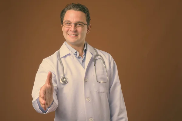 Portrait of Italian man doctor with eyeglasses — Stock Photo, Image