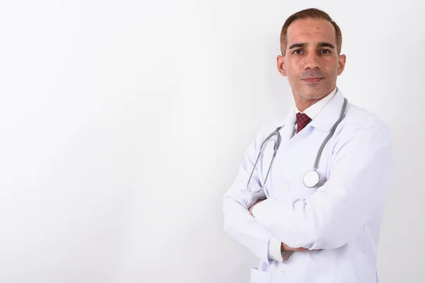 Retrato de hombre persa guapo maduro doctor —  Fotos de Stock