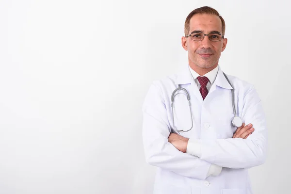 Portrait of mature handsome Persian man doctor — 스톡 사진