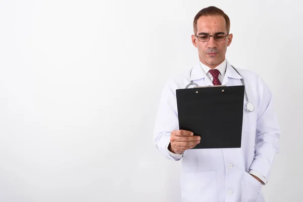 Retrato de maduro bonito persa homem médico — Fotografia de Stock