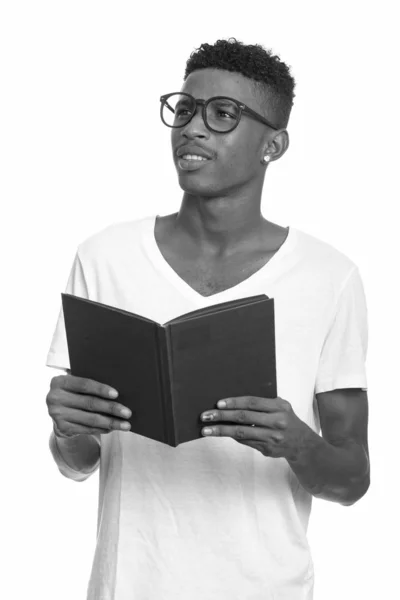 Estudio Joven Hombre Africano Guapo Con Pelo Afro Aislado Sobre — Foto de Stock