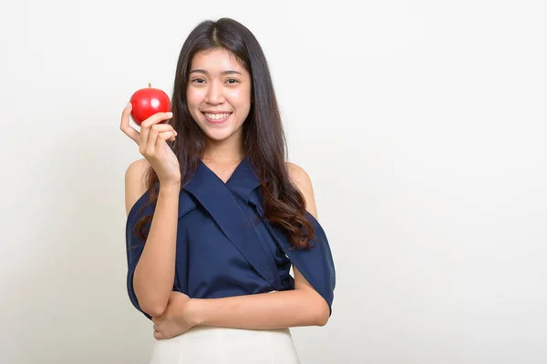 Estudio Disparo Joven Hermosa Mujer Negocios Asiática Sobre Fondo Blanco —  Fotos de Stock