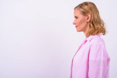 Studio shot of beautiful blonde woman