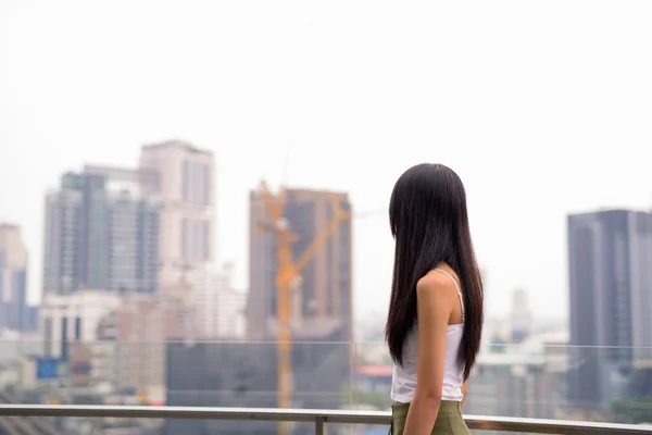 Portrait Young Beautiful Asian Tourist Woman Exploring City —  Fotos de Stock