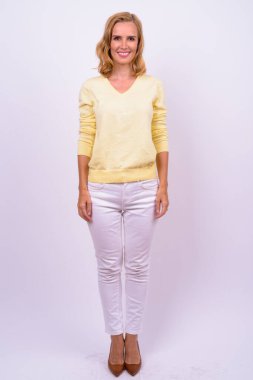Studio shot of beautiful blonde woman