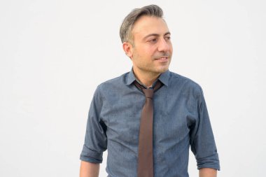 Mutlu, olgun, yakışıklı iş adamının portresi