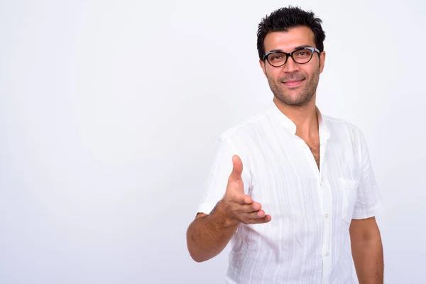 Studio Shot Handsome Turkish Man White Background — Stock Photo, Image