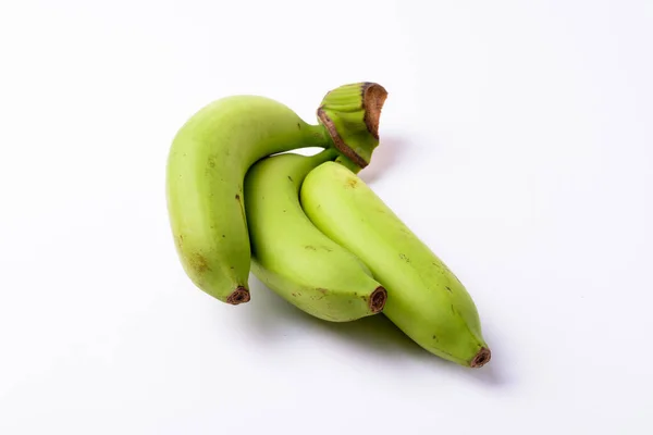 Studio Shot Green Bananas White Background — ストック写真
