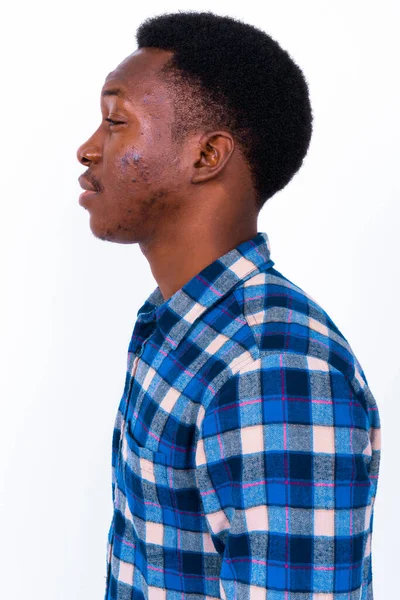 Studio Shot Young Handsome African Man White Background — Stock Photo, Image