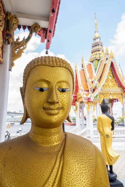 Porträtt Gyllene Buddha Statyer Det Buddhistiska Templet Bangkok Stad Thailand — Stockfoto