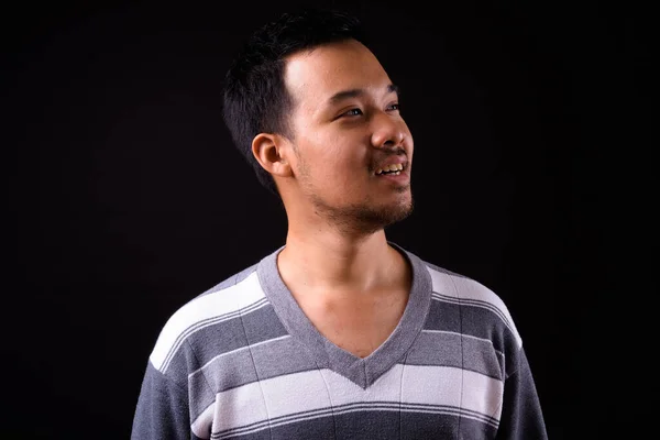 Studio Shot Young Asian Man Black Background —  Fotos de Stock