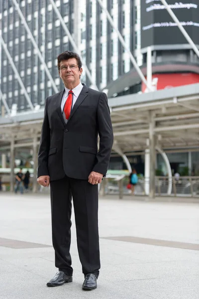 Portrait Mature Handsome Businessman Wearing Suit City Outdoors — Stock Fotó